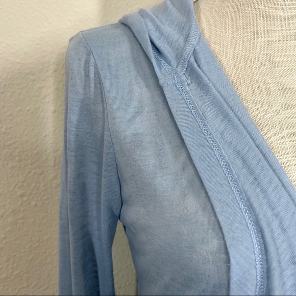 Wildfox sweat light blue open cardigan with hood - Picture 2 of 6